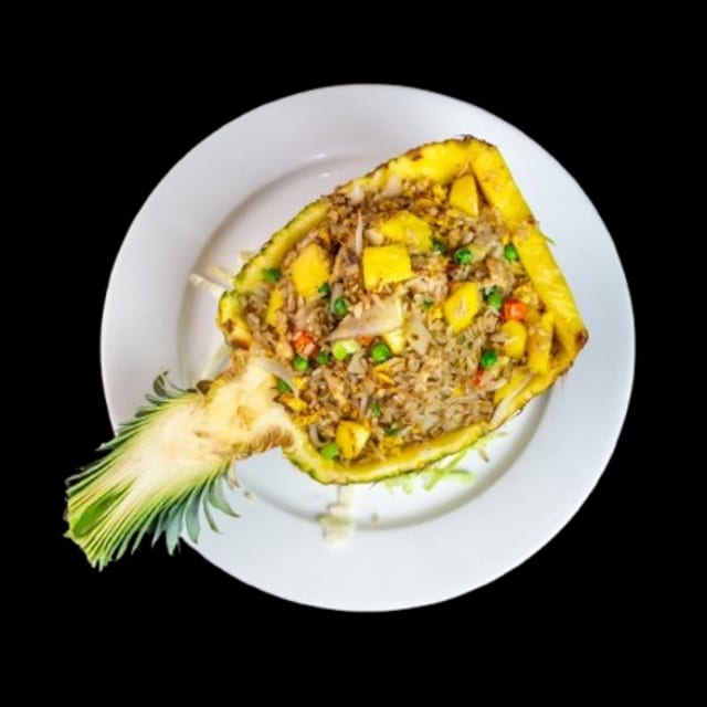 Fresh Pineapple Chicken Fried Rice.